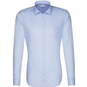 seidensticker heren strijkvrij overhemd met zeer smalle snit - X-slim fit - lange mouwen - kentkraag Business Hemd, blauw (12), 42