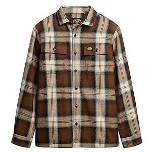 Superdry Wool Miller Overshirt Herenjas, Roderick Check Brown