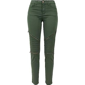 Urban Classics Skinny jeans - taille 26"" - stretch biker groen, groen (olive 176)
