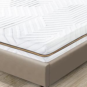 BedStory 7,5 cm traagschuim topper in 4 fusion (gel + bamboe + groene thee + ion), topper met wasbare overtrek, comfortabele matrasbeschermer voor matrassen, slaapbank