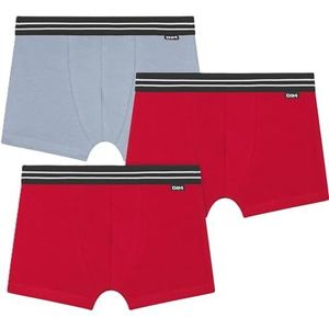 DIM EcoDIM Comfort Boxershorts voor jongens, 3 stuks, Rge Carm/Roug Carm/Bl Prov