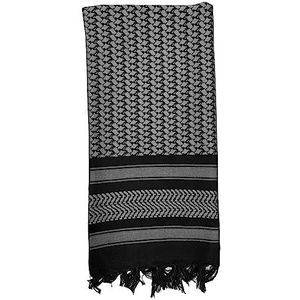 SHEKAF Shemagh Militaire sjaal voor heren - dames / 100% militair katoen Shemagh Keffiyeh sjaal arfaat tactische woestijn rave bandana hoofd wrap, Grijze jacquard