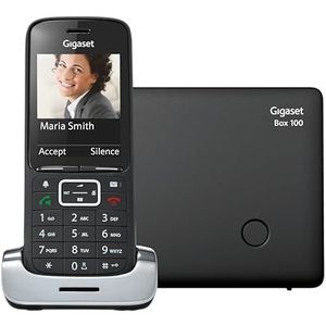 Gigaset Premium 300 Draadloze DECT-telefoon, TFT-kleurendisplay, agenda met 500 contacten, gegevenssynchronisatie via USB, kleurendisplay met spraak, zwart