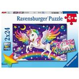 Ravensburger Eenhoorn en Pegasus puzzelset 2 x 24 stukjes voor kinderen - 05677 - elk stuk is uniek, onderdelen passen perfect