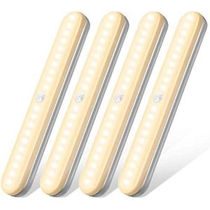 OUSFOT Kastverlichting met bewegingsmelder 20 leds, inbouwlamp, keuken, 3 modi, programmeerbaar, USB, oplaadbaar, kastlicht voor kast, kledingkast, lade, treppe
