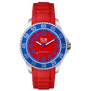 Ice-Watch - ICE Steel - Zilver jongenshorloge met siliconen armband (klein), rood, klein (35 mm), riem, Rood, riem