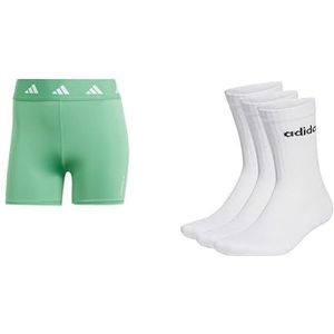 adidas Techfit Dames Shorts Tight and Unisex Linear Crew Cushioned 3 Paar Crew Socks