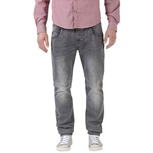Timezone Eliaz Straight Fit Jeans voor heren, grijs (Steel Grey Wash 9198)