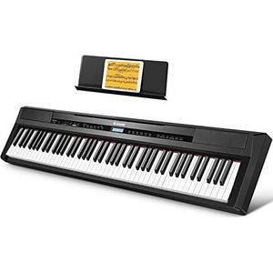 Donner DEP-20 digitale piano 88 gewogen toetsen, hameractie, volledig elektrisch pianotoetsenbord met ondersteuningspedaal voor beginners, gesimuleerde echte pianoaanraking