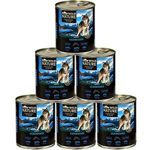 Dehner Wild Nature Hondenvoer voor volwassenen, bergmeer, 6 x 800 g (4,8 kg)