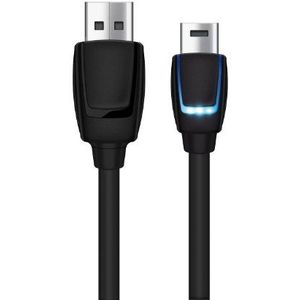 Konix USB-kabel PS4 Pro / Slim / Normaal - LED laadstatus indicator blauw / rood - Micro USB-kabel 3 m