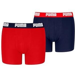 PUMA Everyday Basic Boxershorts voor jongens (2 stuks), rood/marineblauw