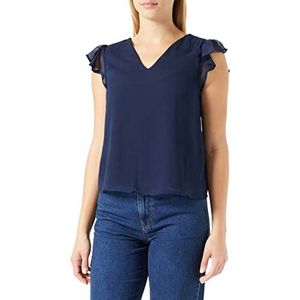 ONLY Onlgabriella Fr S/S Frill Top Ptm T-shirt voor dames, marineblauw blazer