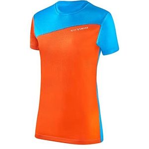 Black Crevice Merinowol T-shirt voor dames - Merinowol T-shirt voor dames - T-shirt voor dames van 70% merinowol en 30% polyester - temperatuurregulering - T-shirt, oranje/blauw.