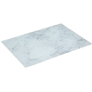 Snijplank Rechthoek Wit met Marmer Print 40 X 30 cm van Glas