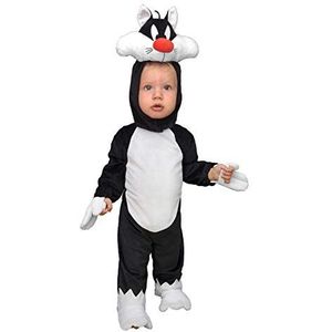 Ciao - Sylvester Le Chat Looney Tunes kostuum origineel baby (maat 1-2 jaar), jongens, 11711.1-2, zwart, wit, jaar