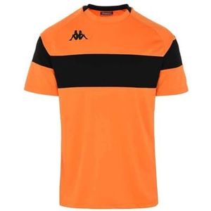 Kappa Dareto uniseks T-shirt voor kinderen, Oranje, zwart