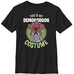 Stranger Things Demogorg Costume-T-shirt à Manches Courtes, Noir, Taille unique Unisexe Enfants, Noir, taille unique