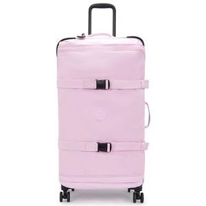 Kipling Spontane L, Large 4-Wheeled 360° koffer met elastische banden, TSA-slot, Bloeiende roze