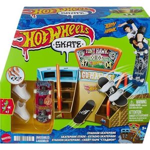 Hot Wheels HPG34 Skateboardset in samenwerking met Tony Hawk met 1 vingerplank en 1 paar skateschoenen voor afneembare vingers, kinderspeelgoed, vanaf 5 jaar