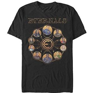 Marvel The Eternals Unisex T-shirt met korte mouwen, goud, zwart, XL, SCHWARZ