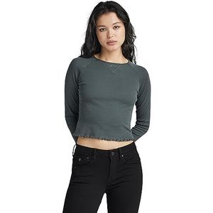 G-STAR RAW Cropped Baby Sis Raglan R T LS Wmn Tops voor dames, Grijs (Graphite D23803-1141-996)