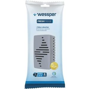 Wessper Fresh Fridge Geurabsorber voor koelkast met verwisselbare cartridge, neutraliseert ongewenste geuren met actieve kool, zeer effectief, 6 maanden gebruiksduur, 1 navulverpakking