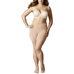 Falke Beauty Plus 20 denier damespanty van zachte materialen, huidzwart, transparante panty zonder patroon, voor grote maten, plus size, 1 stuk, beige (poeder 4069)