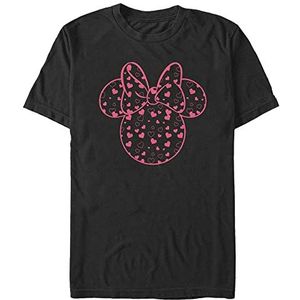Disney T-shirt Mickey Minnie Hearts Fill Organic à manches courtes unisexe, Noir, S