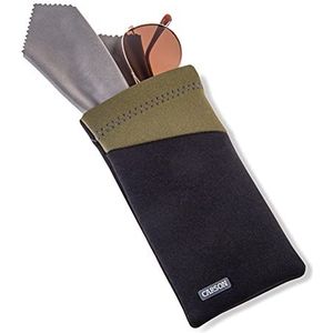 Carson Eyeglass Pouch with Built-in Microfiber Cloth Unisex Volwassenen Brillenkoker Olijfgroen, XL, Olive Green, Olijfgroen