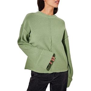 NA-KD Gebreide damestrui met vouwmouwen Jade, XS, Jade