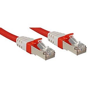 LINDY Patchkabel Cat.6 (A) S/FTP PIMF Premium, koper, 10 Gbit, 500 MHz, LSOH, rood, 1 m