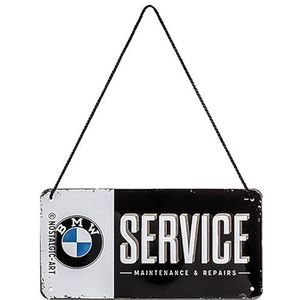 Nostalgic-Art, BMW-bord om op te hangen – service – cadeau-idee voor fans van auto-accessoires, metaal, retro design, 10 x 20 cm