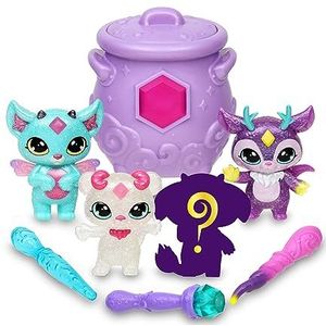 Magic Mixies - Magic Mixlings Mega Pack, magische ketel en 4 glanzende Mixies poppen, 1 verrassingsfiguur, 3 toverstokjes, verzamelspeelgoed, jongens en meisjes +4 jaar, beroemd (MG002000)