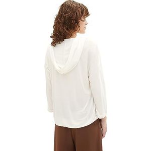 TOM TAILOR T-shirt à capuche pour femme, 10315-Whisper White, XL