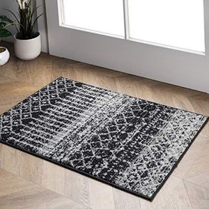 nuLOOM Blythe, Marokkaans tapijt, zwart, 0,9 x 1,5 m