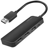 LogiLink 4K DisplayPort naar HDMI splitter, 1x DP naar 3x HDMI, DisplayPort-signaaloverdracht naar 3 HDMI-apparaten tegelijkertijd, kabellengte: 17 cm