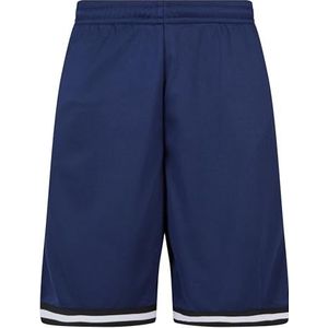 Urban Classics Gestreepte mesh shorts heren shorts, Donkerblauw/Zwart/Wit