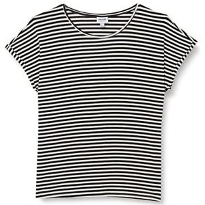 VERO MODA CURVE Vmaya Ga Noos Curve gestreept effen T-shirt voor dames, Zwart/strepen: onberispelijk