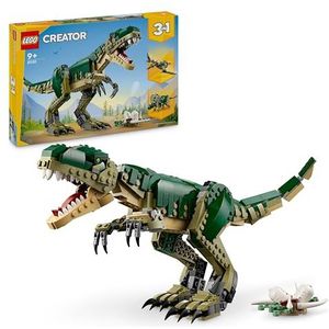 LEGO Creator 31151 3-in-1 Le T-Rex dinosaurusspeelgoed om te veranderen in triceratops of pterodactyl, bouwset voor kinderen, jongens en meisjes, cadeau voor feestjes of verjaardag