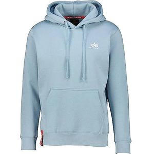 ALPHA INDUSTRIES Basic hoodie voor heren, klein logo, Grijs Blauw
