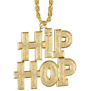 Boland 64409 - hiphop halsketting hanger gouden ketting sieraden mode gangster boss superstar accessoires kostuum carnaval themafeest