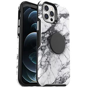 Otterbox 77-65438 voor Apple iPhone 12/iPhone 12 Pro, dun beschermiNGSs hoesje met geïntegReerde PopSockets PopGrip, Otter + Pop Symmetry Series - Wit