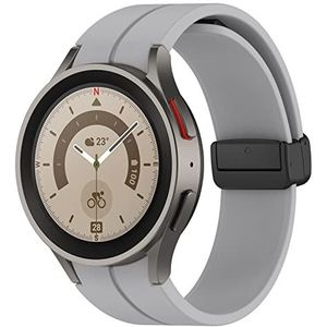 Maucoray Horlogebandje compatibel met Samsung Galaxy Watch 6/6 Classic/Watch 5/5 Pro/Watch 4/4 Classic/Watch 3 41 mm, siliconen armband met zwarte roestvrijstalen gesp, Roestvrij staal siliconen, Geen