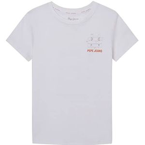 Pepe Jeans Bram T-shirt voor kinderen, gebroken wit, 10 jaar, Gebroken wit
