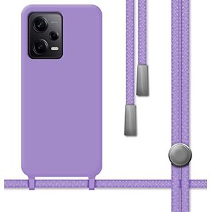 Tumundosmartphone Housse en silicone liquide avec cordon de serrage pour Xiaomi Poco X5 Pro 5G Violet