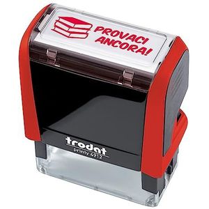 Trodat - Motivatiestempel voor leraren Printy 4912, zelfkleurend, Happy School-collectie, ProVACI-afdruk, kleur stempel rood, cartridge inbegrepen in de kleur rood