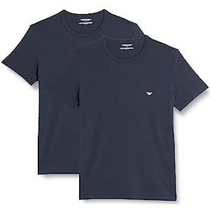 Emporio Armani Set van 2 T-shirts voor heren, Navy Blauw