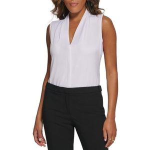 Calvin Klein Calvin Klein Caraco effen V-hals dames blouse, Wit.