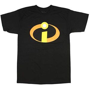 Disney Pixar The Incredibles Grote Logo Print Grafische Heren T-Shirt, zwart.
